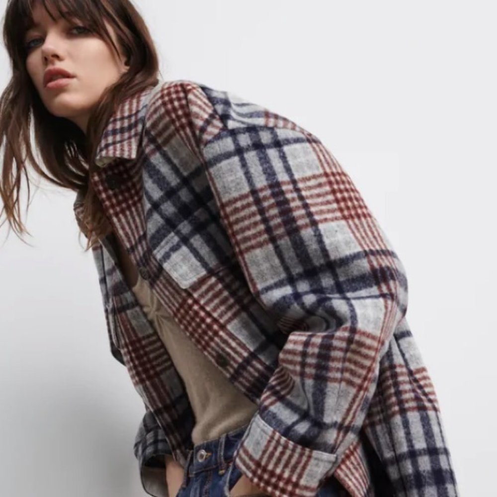 Versatile Zara Plaid Shacket NWT - Picture 7 of 15